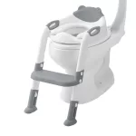 GGOW Training Toilet for Kids Boys Girls Toddlers, Toilet Potty Training Seat with Step Stool Ladder,Comfortable Safe Potty Seat with Anti-Slip Pads Ladder Grey