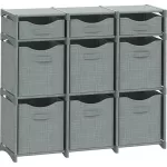 9 Cube Closet Organizers, Includes All Storage Cube Bins, Easy To Assemble Storage Unit With Drawers Room Organizer For Clothes, Baby Closet Bedroom, Playroom, Dorm , Light Grey